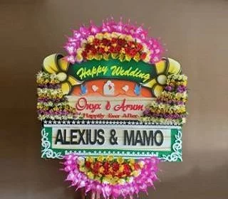 karangan bunga papan pernikahan